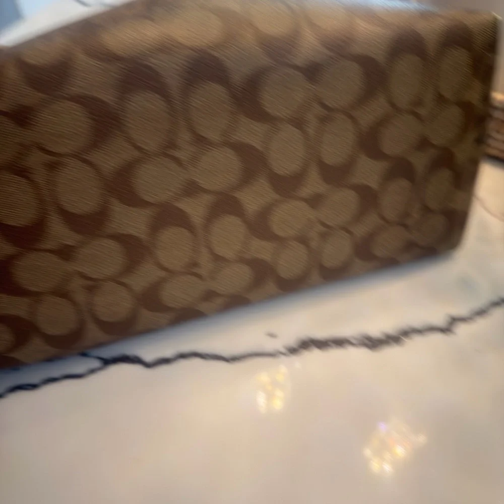 Coach Tan and Black Signature Tote - Picture 9 of 16